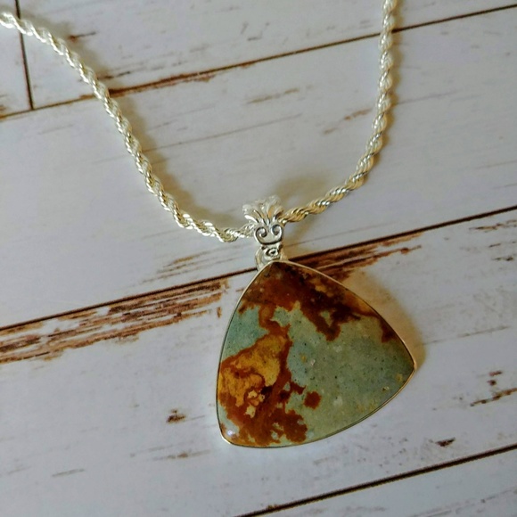 The Girl With Kaleidoscope Eyes Jewelry - Rocky Butte Picture Jasper Pendent